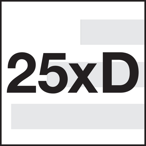 Bearbeitungstiefe: 25xD