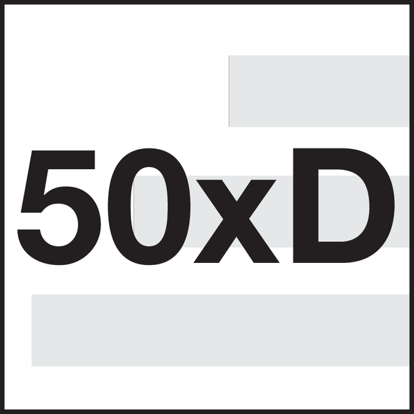 Bearbeitungstiefe: 50xD