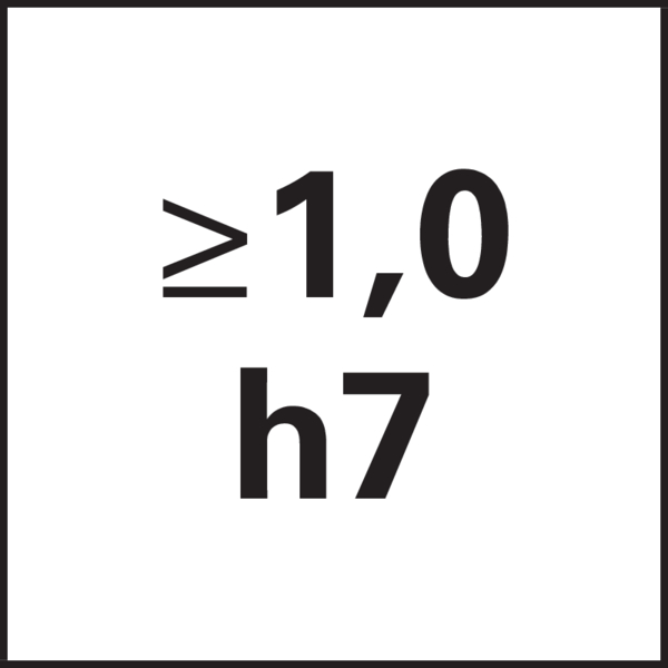 Ø-Toleranz: ≥1,0 h7