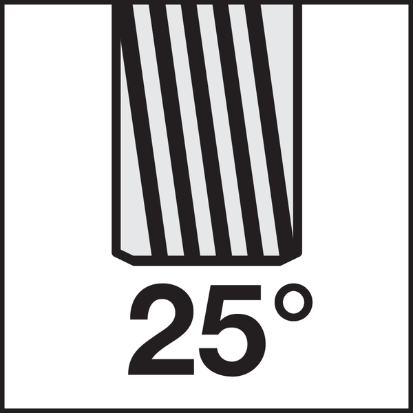 Nut: 25° Rechtsdrall