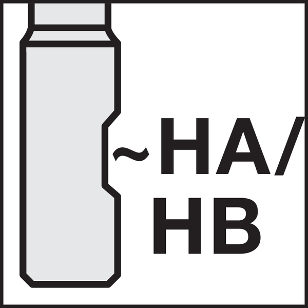 Aufnahmetyp, maschinenseitig: ~DIN 6535-HA/HB