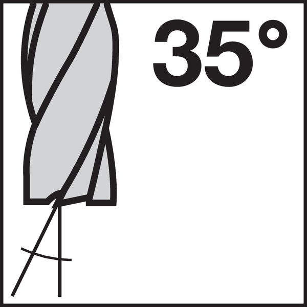 Spiralwinkel (Spanwinkel): 35