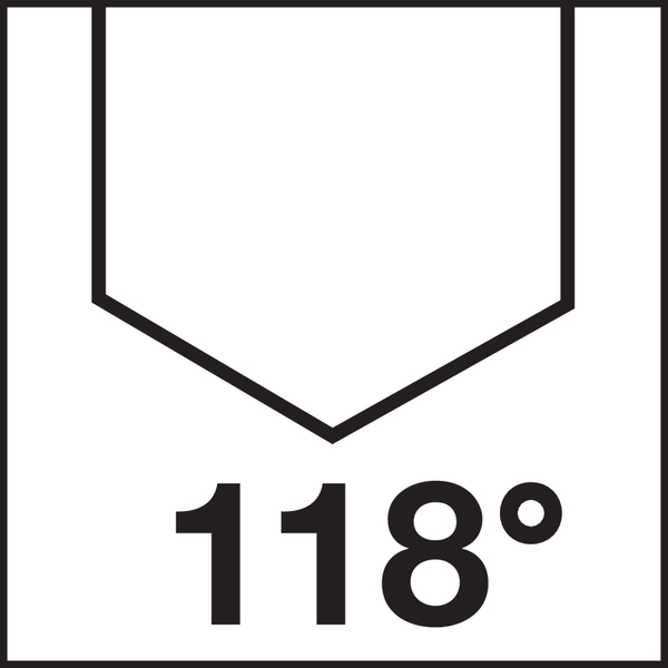 Spitzenwinkel: 118