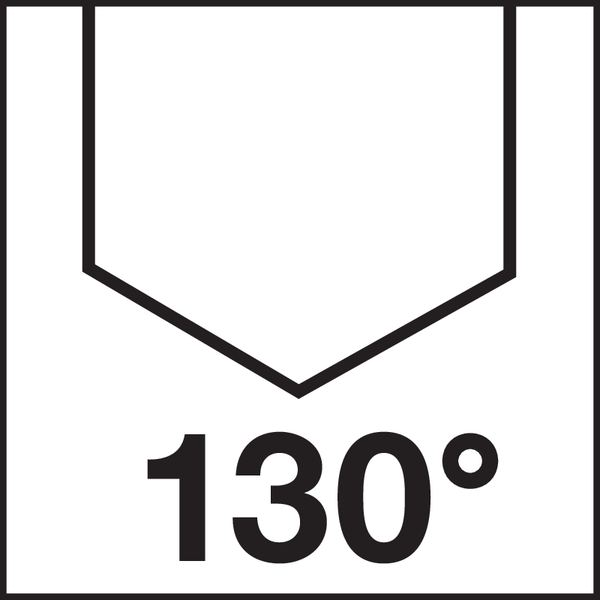 Spitzenwinkel: 130
