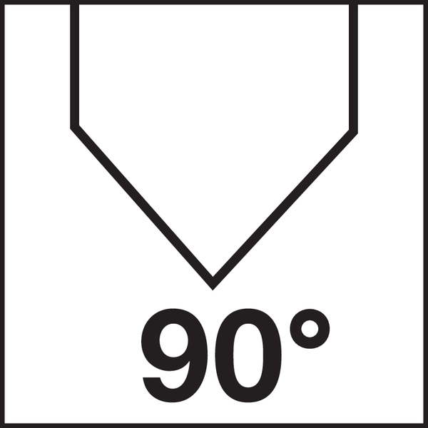 Spitzenwinkel: 90