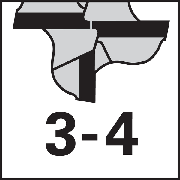 Schneidenzahl: 3-4