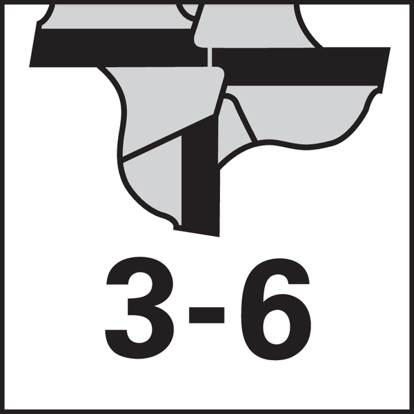 Schneidenzahl: 3-6