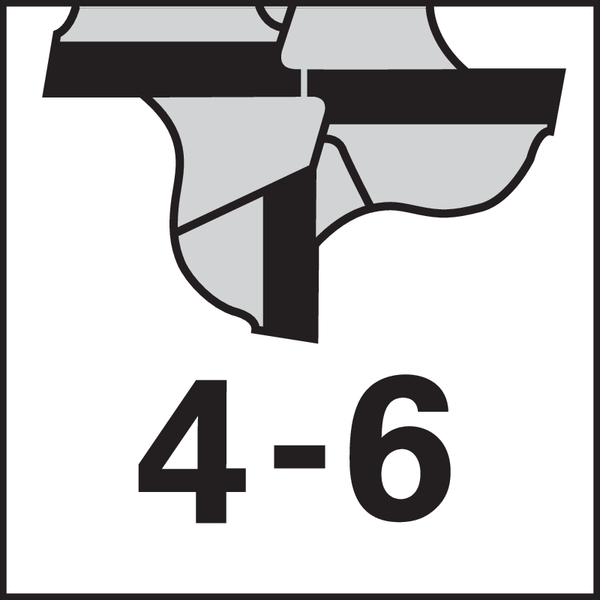 Schneidenzahl: 4-6