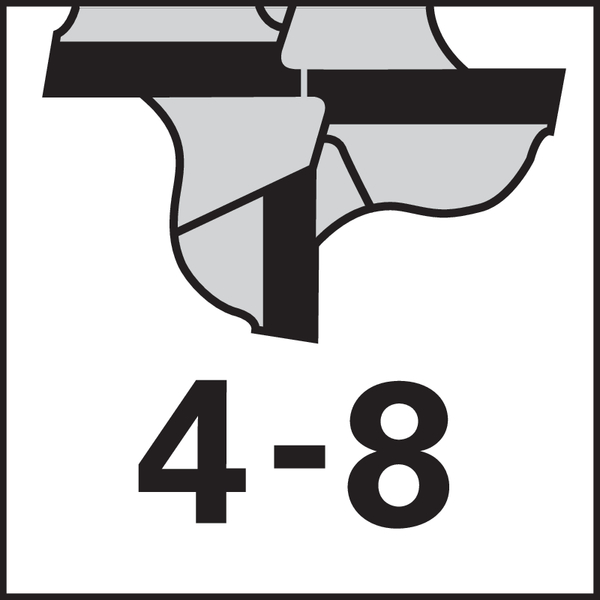 Schneidenzahl: 4-8