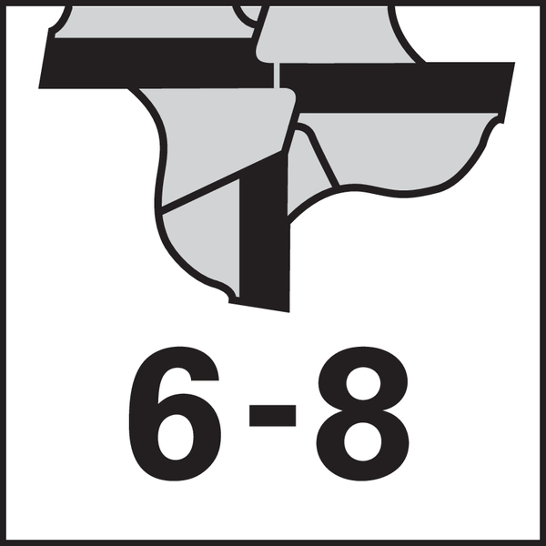 Schneidenzahl: 6-8