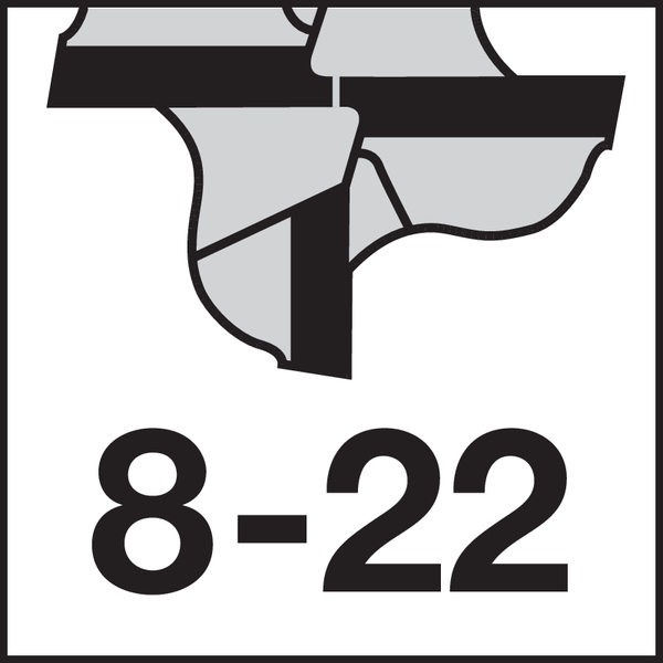 Schneidenzahl: 8-22