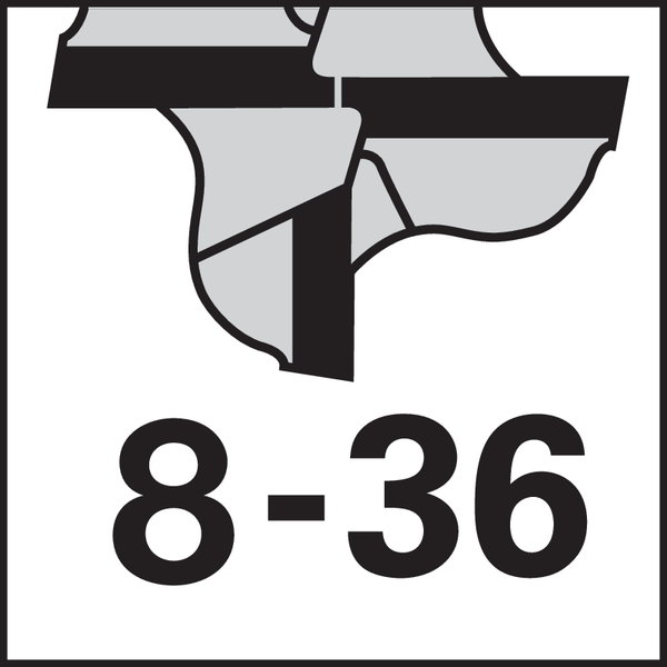 Schneidenzahl: 8-36