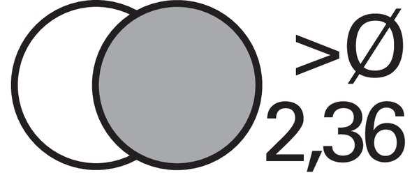 Oberfläche: blank/dampfbehandelt &gt;2,36